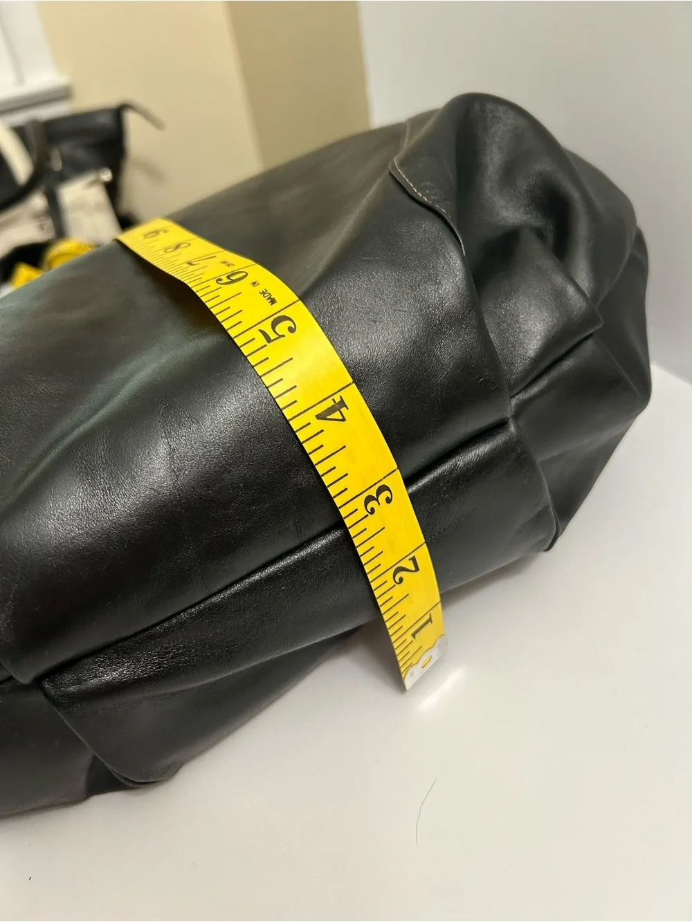 Prune Black Leather Hobo with Metal Ring Accents